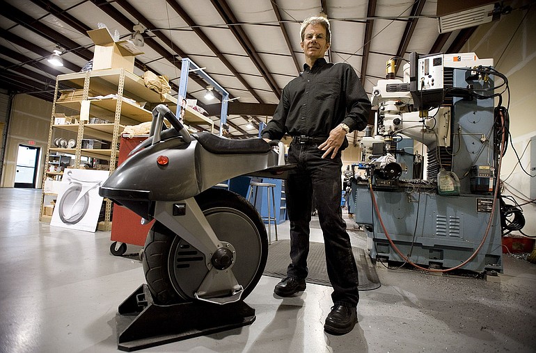 Chris Hoffmann, founder and chief executive officer of Ryno Motors, built the first prototype of his one wheel motorcycle with about $3,500.