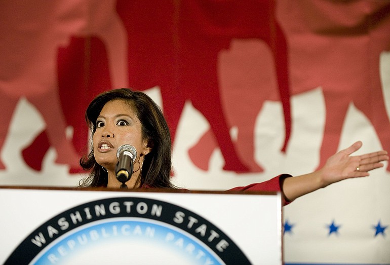Conservative author and blogger Michelle Malkin fired up a crowd of some 850 Republicans attending the 2010 Washington State Republican Party Convention banquet at the Hilton Vancouver Washington Friday.