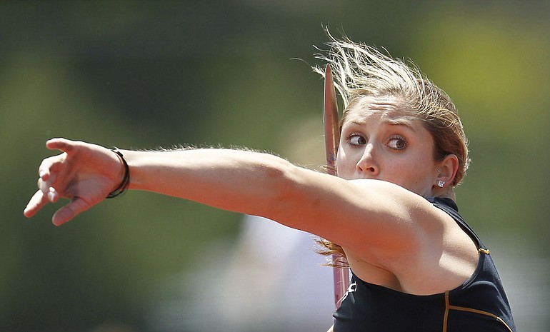 Kara Patterson won the javelin throw at the 2010 Prefontaine Classic at Hayward Field on Saturday, July 3.