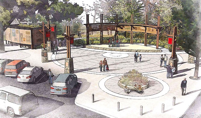 An artist's rendering shows Ridgefield's proposed Overlook Park.