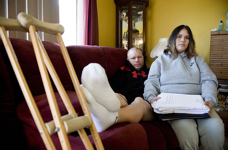 Larae Corzine, pictured here in April 2009 with her husband, Steve, was devastated when the Payette Clinic lost its ability to prescribe painkillers to her husband, and said her family was struggling.