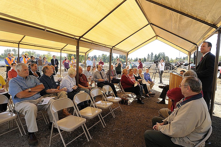 Clark County Commissioner Steve Stuart spoke Thursday at the site of a future park-and-ride to hail the $133 million Salmon Creek interchange project.