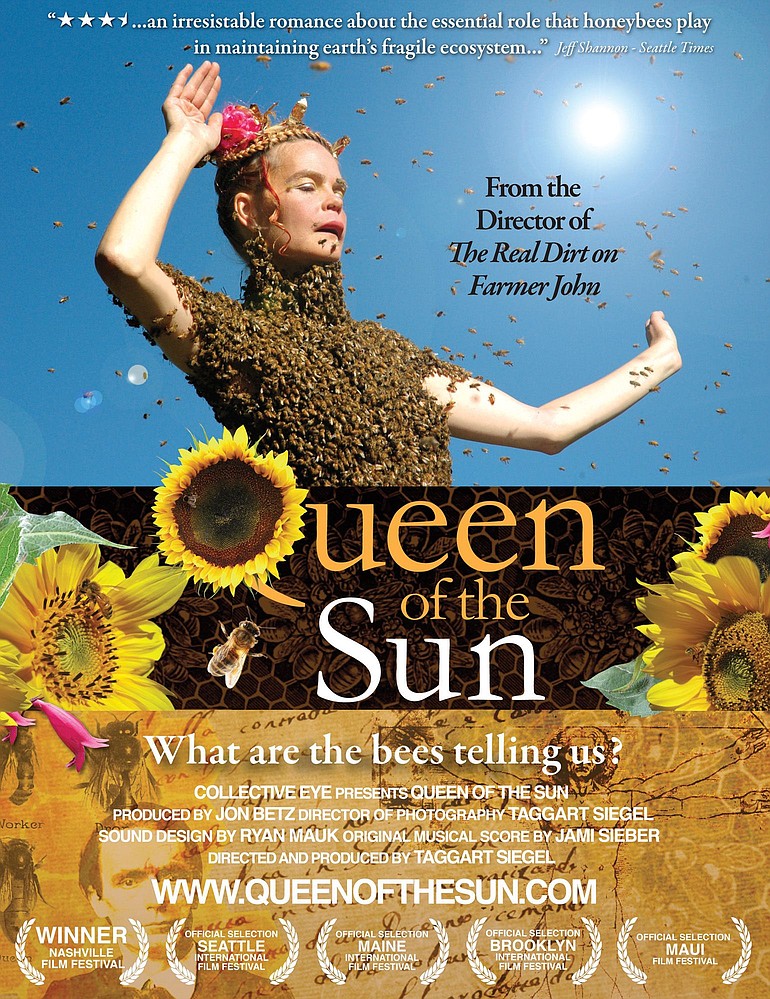 Washougal artist, beekeeper and energy healer Sara Mapelli dances covered in 12,000 bees in &quot;Queen of the Sun.&quot;