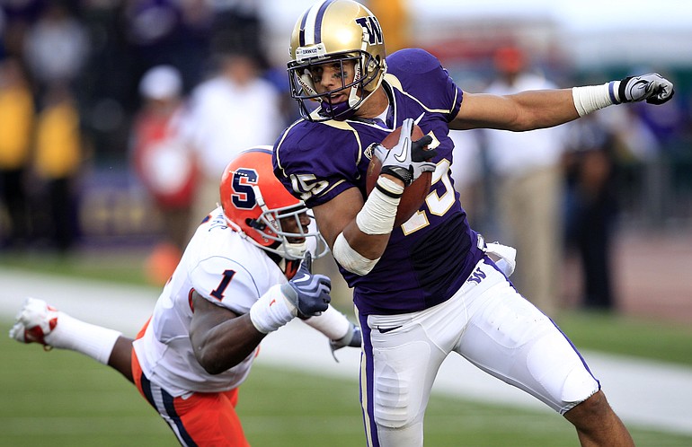 Washington's Jermaine Kearse had nine catches for 179 yards and three touchdowns against Syracuse last week.