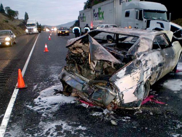 A Vancouver man was driving the Federal Express truck in this accident in southern Oregon.