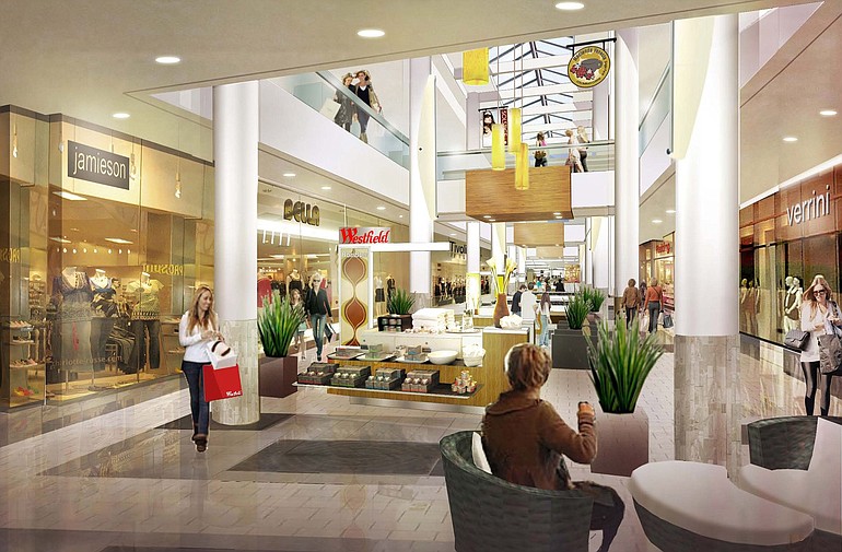 An artist's rendering provides a glimpse of renovation designs for Westfield Vancouver mall, which plans in January to begin a comprehensive remodel of the 950,000 square-foot center, a project officials say will complement the mall addition of a 24-screen Cinetopia movie theater.