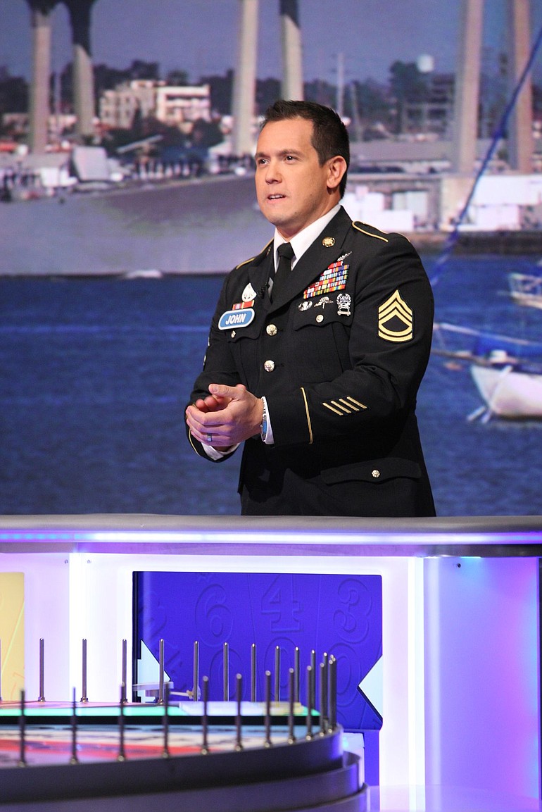 U.S. Army Sgt. 1st Class John Alanis of Vancouver competed on &quot;Wheel of Fortune&quot; on an episode airing Nov.