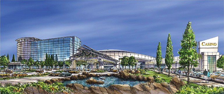 This artist's rendering from 2005 shows the Cowlitz Tribe's proposed casino near La Center.