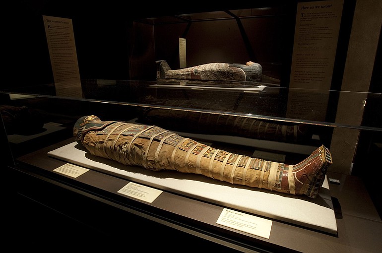 The mummy of &quot;Annie&quot; and her sarcophagus are part of &quot;Lost Egypt: Ancient Secrets, Modern Science,&quot; on display at the Oregon Museum of Science and Industry in Portland.