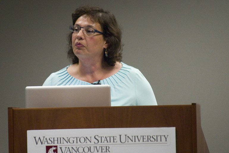 Sonia Nazario, Pulitzer Prize-winning journalist and author of &quot;Enrique's Journey,&quot; discussed immigration and effective policies at Washington State University Vancouver on Wednesday.