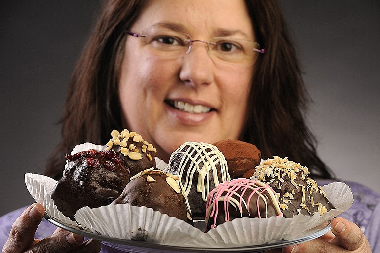 Bonnie Gouger, chef and owner of Brownies From Heaven, creates gourmet treats that combine a made-from-scratch brownie with a homemade truffle hidden inside.