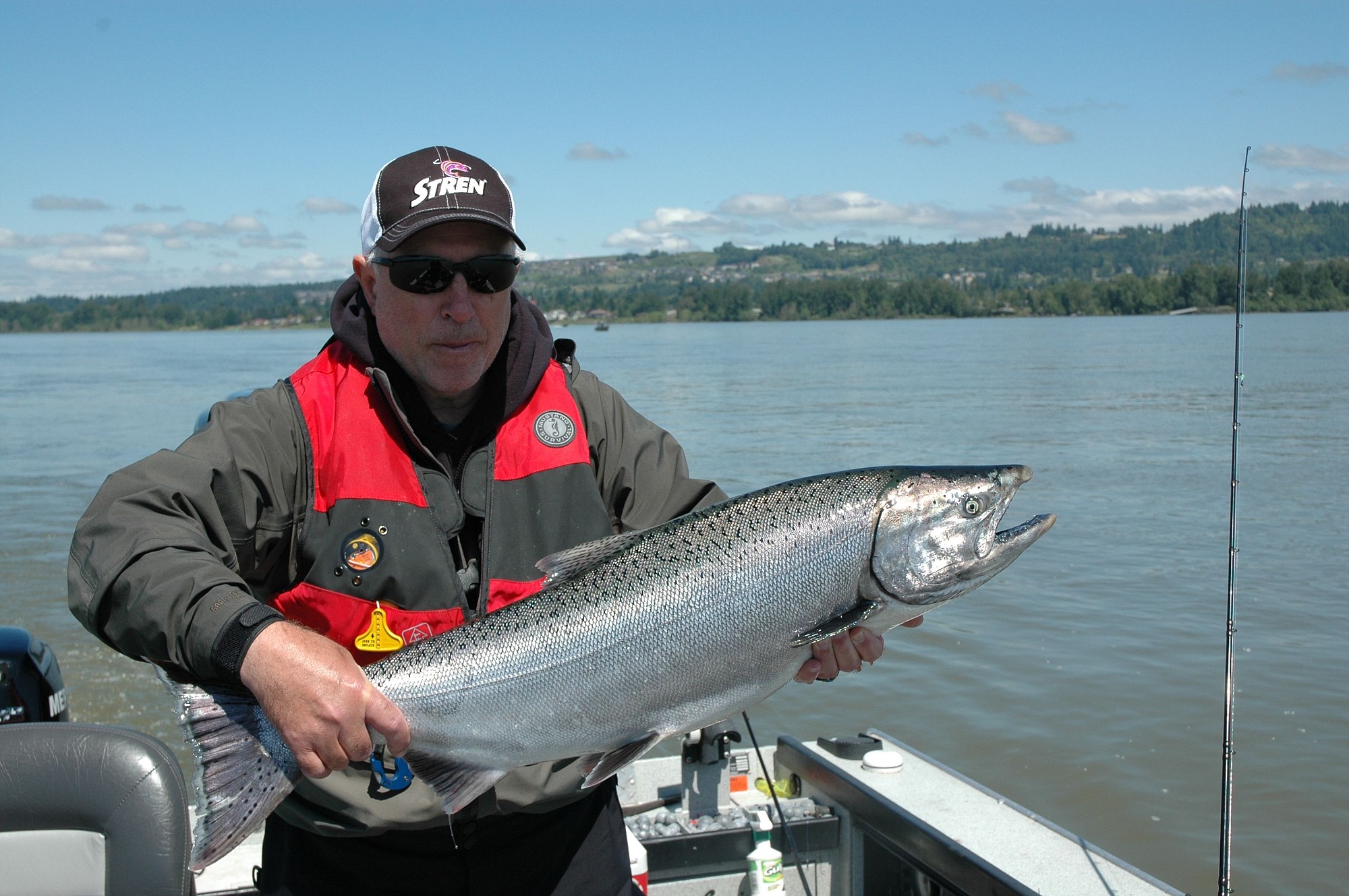 Colonel Thomas of Gresham landed this summer chinook near the mouth of the Sandy River on the third day of the season in 2010.