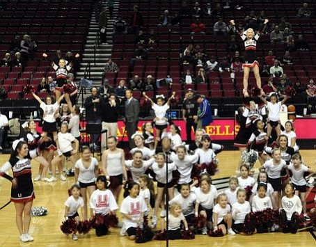 The Union Titans and Titanettes performed at a Blazers game in February.