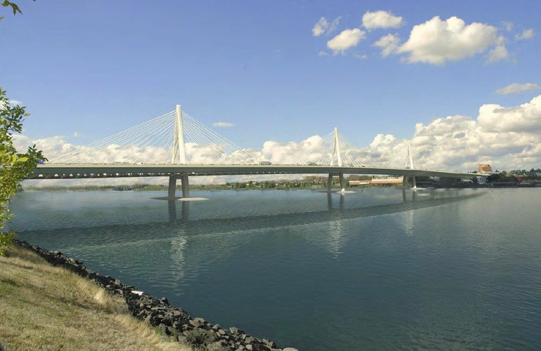 A cable-stayed design is one of the options for a new Interstate 5 bridge over the Columbia River.