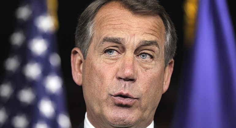 House Speaker John Boehner said Thursday that Republicans &quot;can't impose our will&quot; on the White House and Senate Democrats on legislation to cut tens of billions of dollars in federal spending.