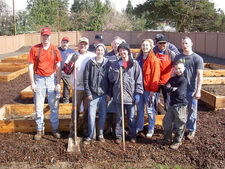 Ridgefield volunteers finish the first phase of the Blue Heron Community Garden.
