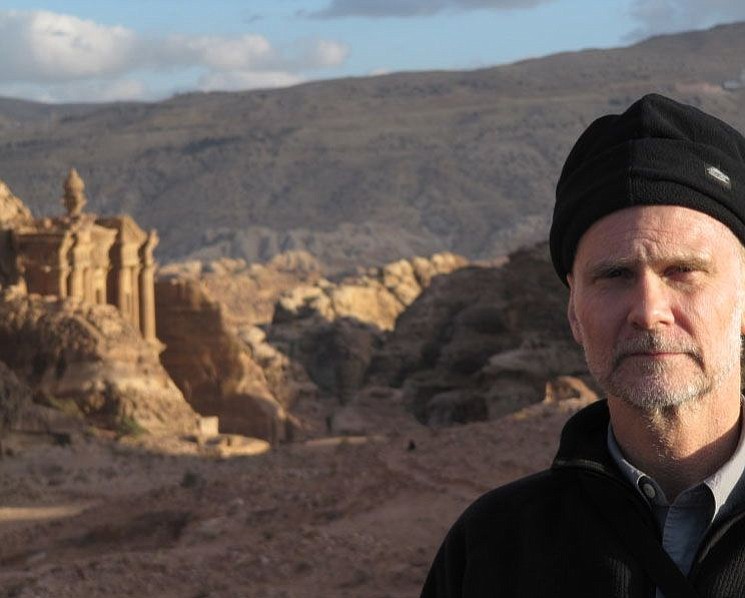 Walt Ratterman at Petra, the site of an ancient city carved into a canyon in Jordan.