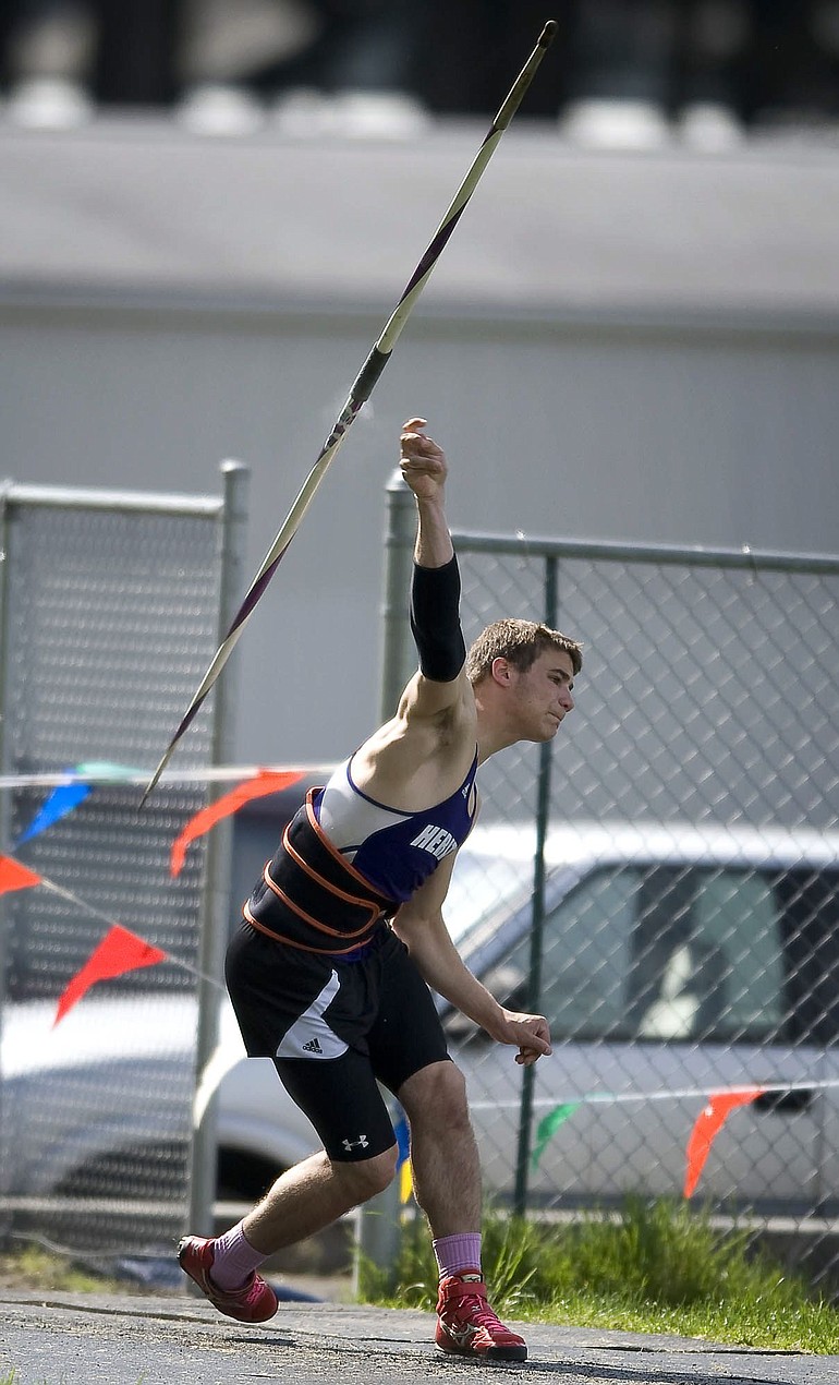 Heritage javelin standout Sean Keller won the district title on Friday by 28 feet, but he was not pleased with his effort of 209 feet, 5 inches because he said his form did not come together.