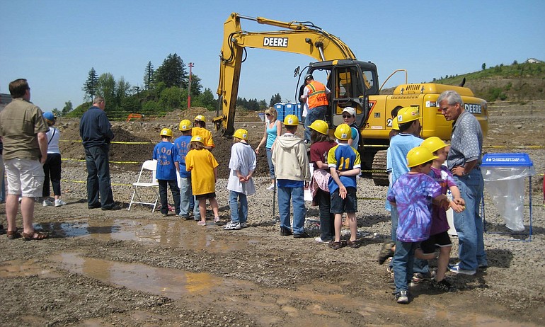 Students from Vancouver elementary schools and adult volunteers attend the 2009 Dozer Day.