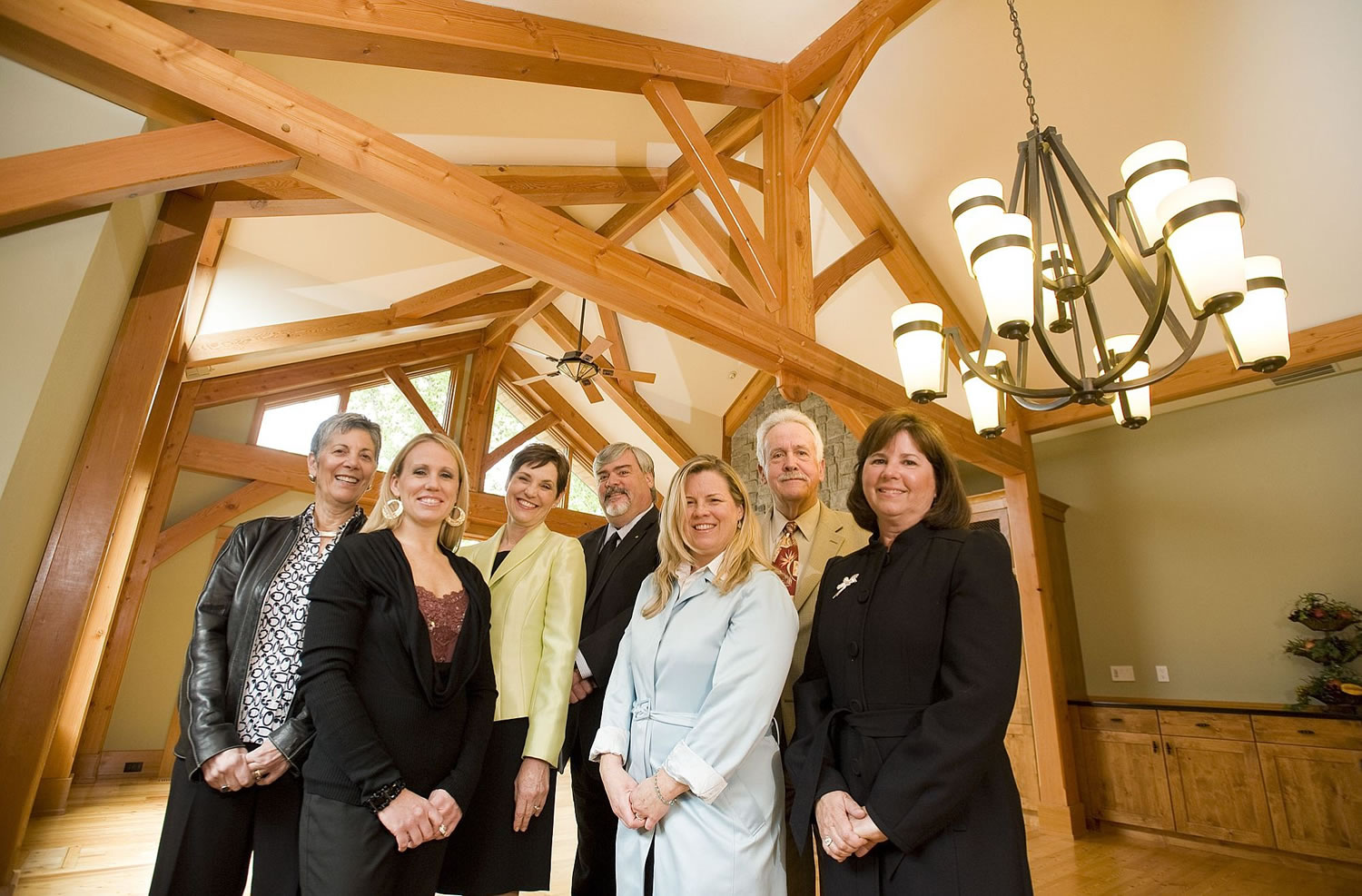 Linda Horowitz, from left, Katie Lingo, Sue Logan, Ed Faulk, Shawn Sturos, Ray Borde and Jodie Sharp are among the brokers who have banded together to create the Greater Vancouver Luxury Homes Group.