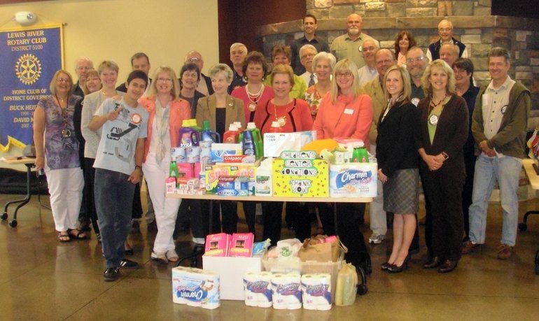 Battle Ground: Lewis River Rotary collected toiletry and personal hygiene items for the Children's Center in Vancouver