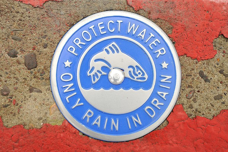 A state grant allowed Clark County to buy 5,000 storm drain medallions in an effort to keep residents from dumping unwanted materials into stormwater systems.