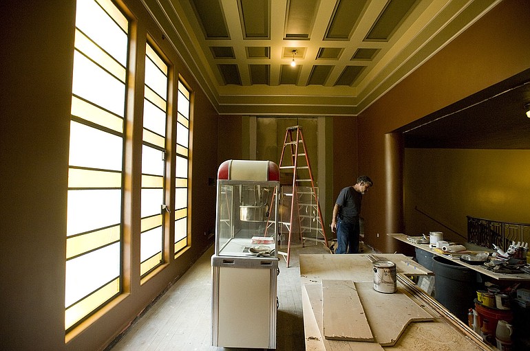 Kiggins Theatre owner Bill Leigh is converting the old smoking lounge on the upper level of the theater into a bar.