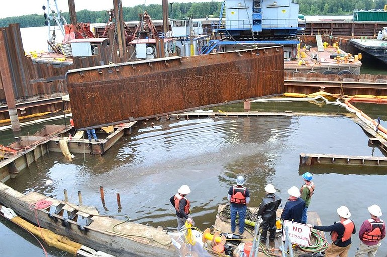 More than 80 percent of the broken barge Davy Crockett has been dismantled and removed from the Columbia River near Camas, according to state and U.S. Coast Guard officials.