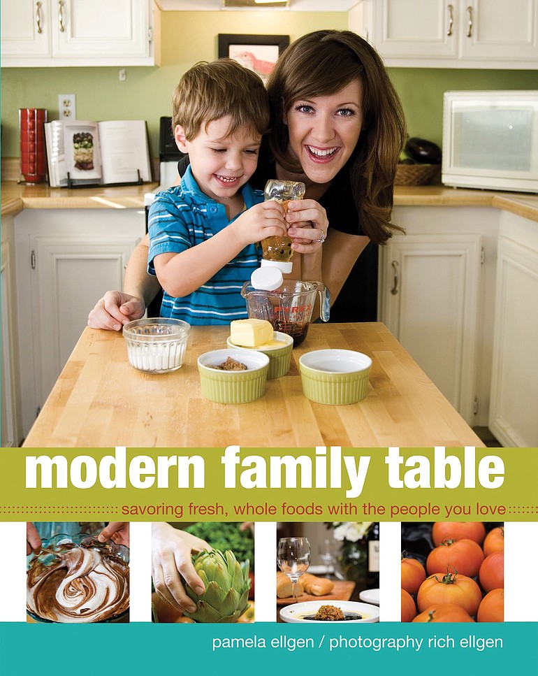 Pamela Ellgen and her son Brad are pictured on the cover of &quot;Modern Family Table.&quot;