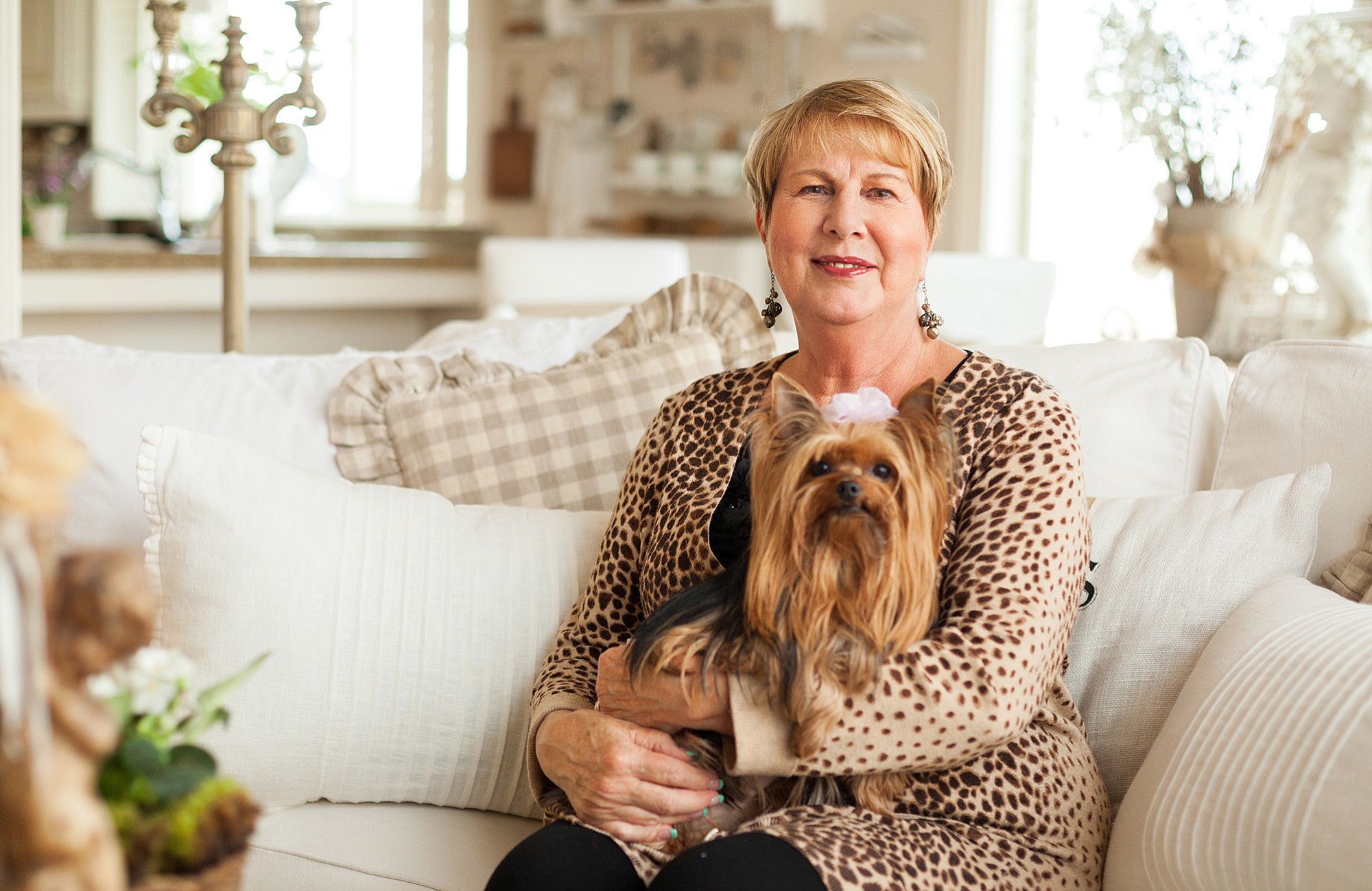 Diane Eskew of Camas, with her Yorkshire terrier Lizzy, has a passion for decorating, with her interior designs featured in home style magazines.