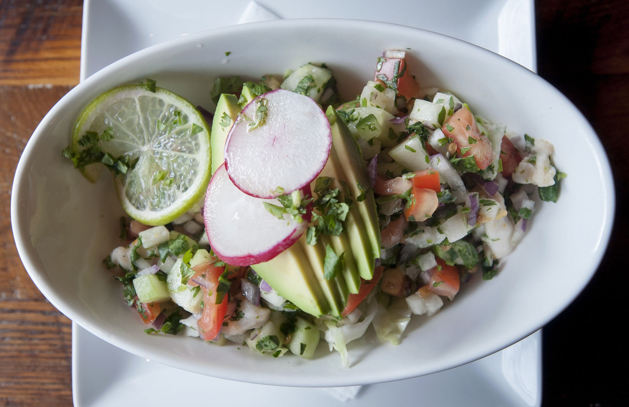 Ceviche is served March 23 at Nuestra Mesa restaurant in downtown Camas.