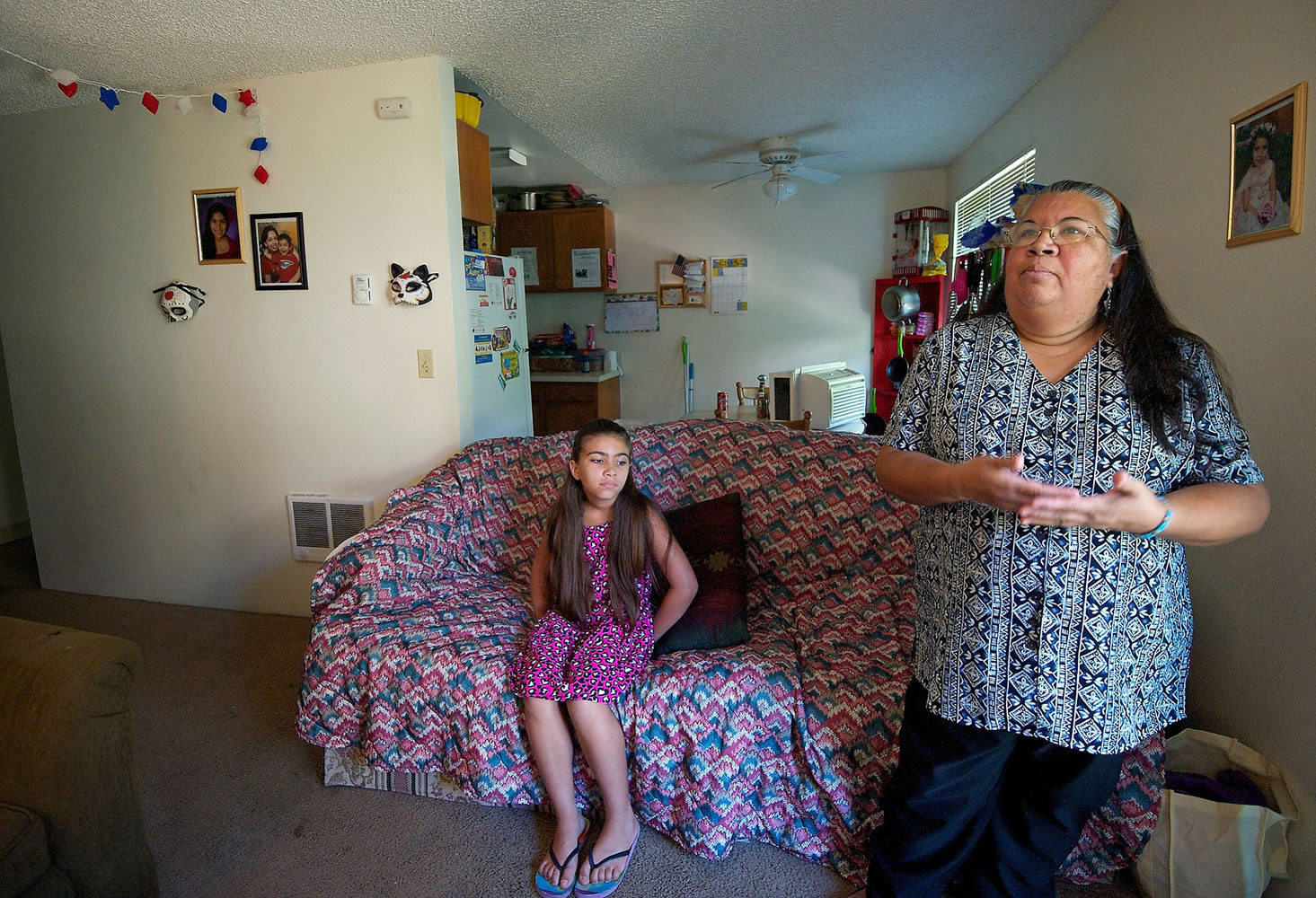 Irma Villarreal rents this Hazel Dell apartment without any housing subsidy but doubts she'll be able to afford that for long. She has been homeless before and worries about having to hit the streets again, especially because she has custody of her 11-year-old granddaughter, Leila.