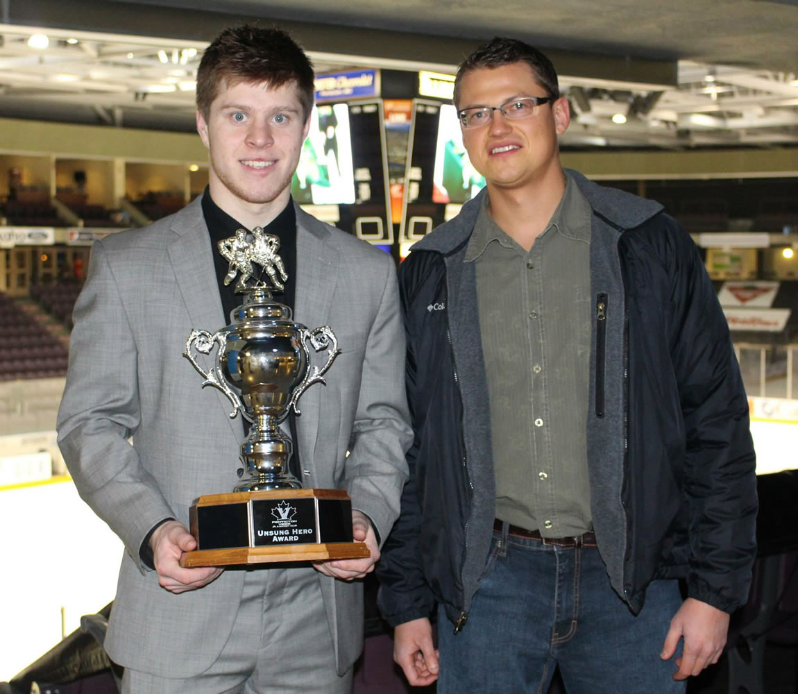 Riley Alferd helped the Penticton Vees win the Britich Columbia Hockey League championship.