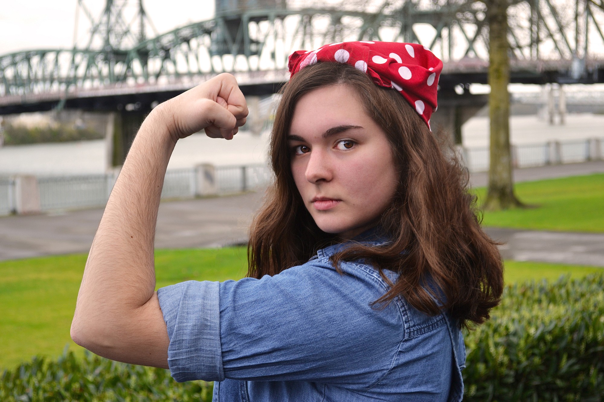 Adeena Wade of Battle Ground as fictitious character Rose Wade, one of the many Rosie the Riveters who helped win World War II.
