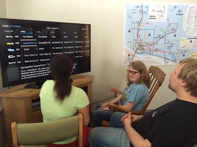 Central Park: Students at the Washington State School for the Blind got to try Comcast's &quot;Talking Guide&quot; technology, which was designed to help the visually impaired navigate through a television's settings and menus.