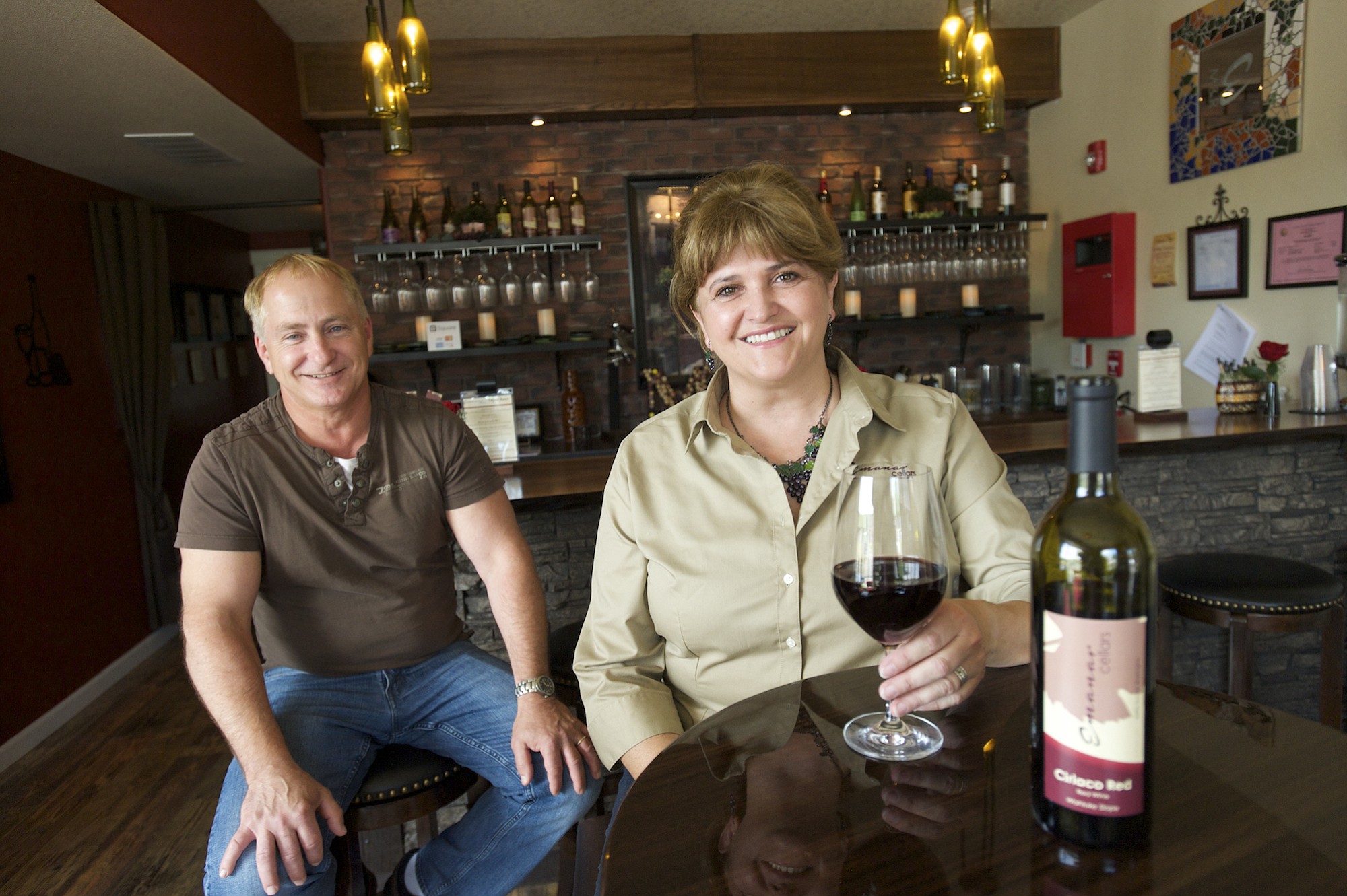 Mar Meyerhoefer and her husband, Richard, operate a tasting room/restaurant and sell imported Spanish wines, plus local wines at their wine shop in Battle Ground Village.