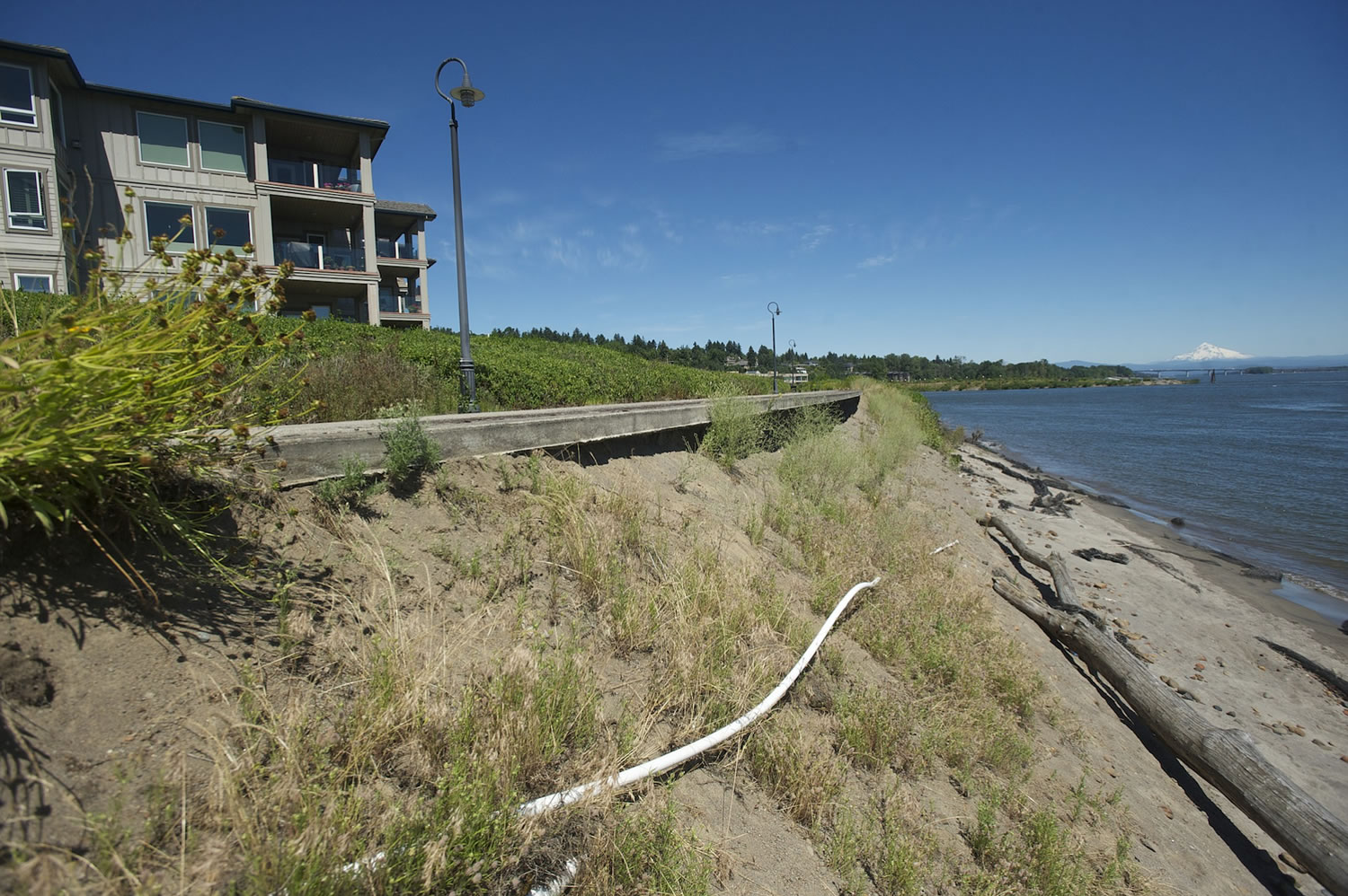A portion of the Waterfront Renaissance Trail, which runs in front of the Tidewater Cove condominiums, was closed in 2011 after high river levels destabilized the slope. The Vancouver City Council has appropriated $2 million to finish fixing the trail, and work should start in September.