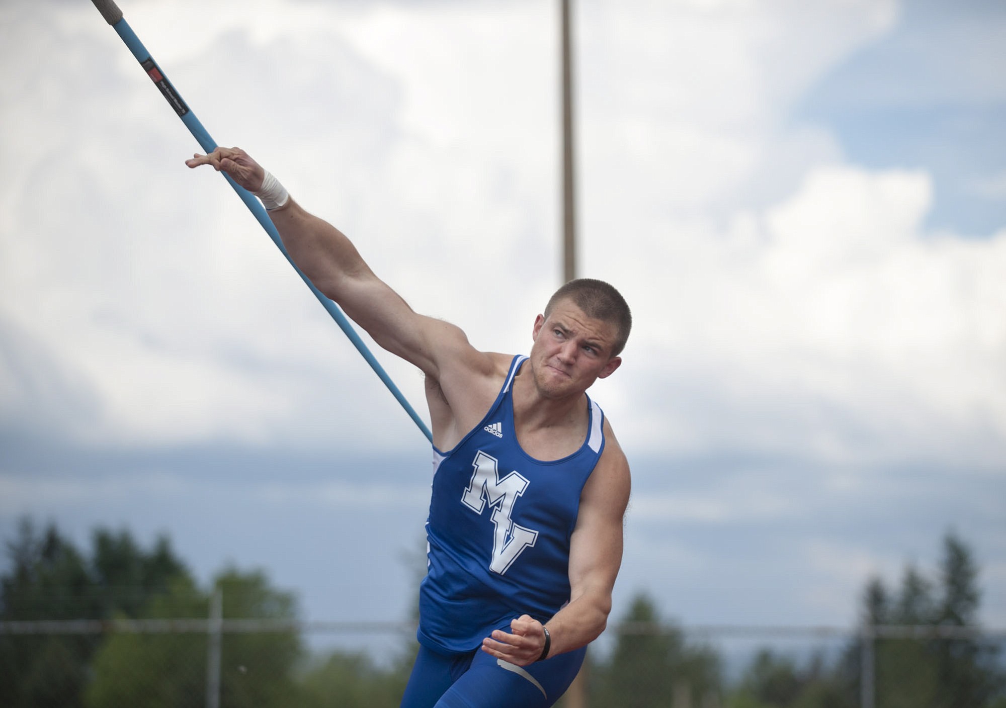 Mountain View senior Lexington Reese won the javelin at the Class 4A District meet with a throw of 193 feet, 11 inches on Monday at McKenzie Stadium.
