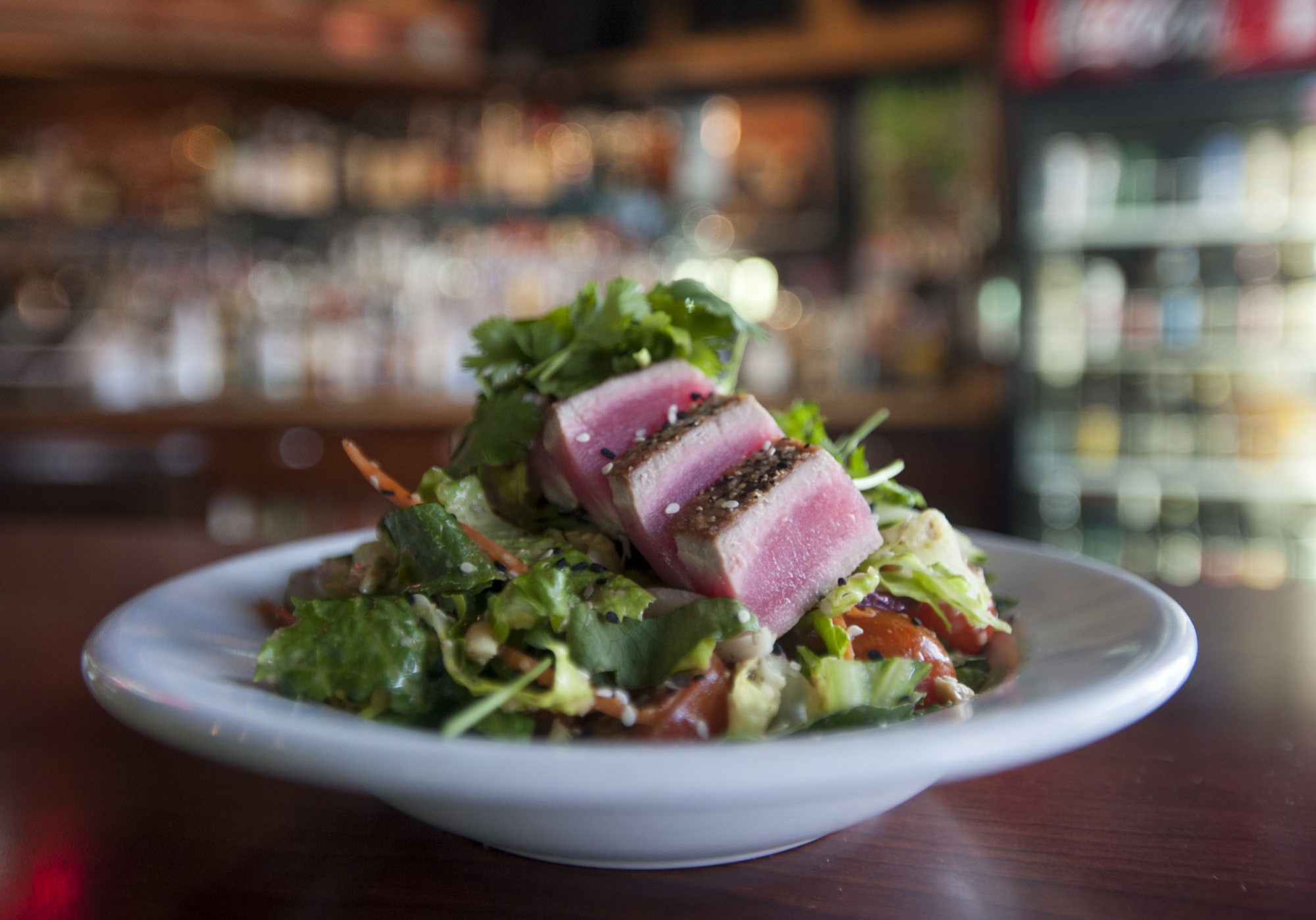 A Seared Ahi Tuna Salad is among the menu items at Shanahan's Pub