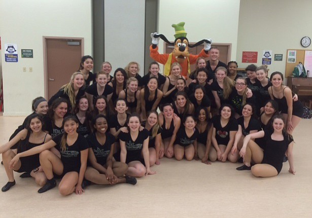 Mountain View: The Mountain View High School dance team traveled to Florida to participate in the Disney Performing Arts Program, and met Goofy during a workshop.