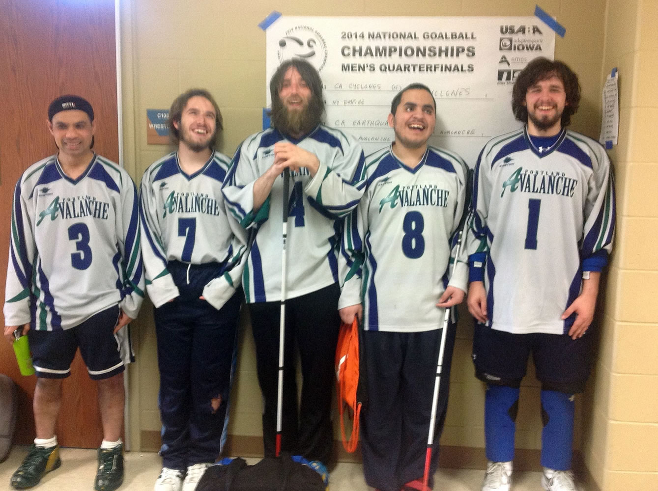 Esther Short: The Northwest Avalanche men's goalball team, who took fourth place in national championships, are (from left) Nov Gnik, T.J.