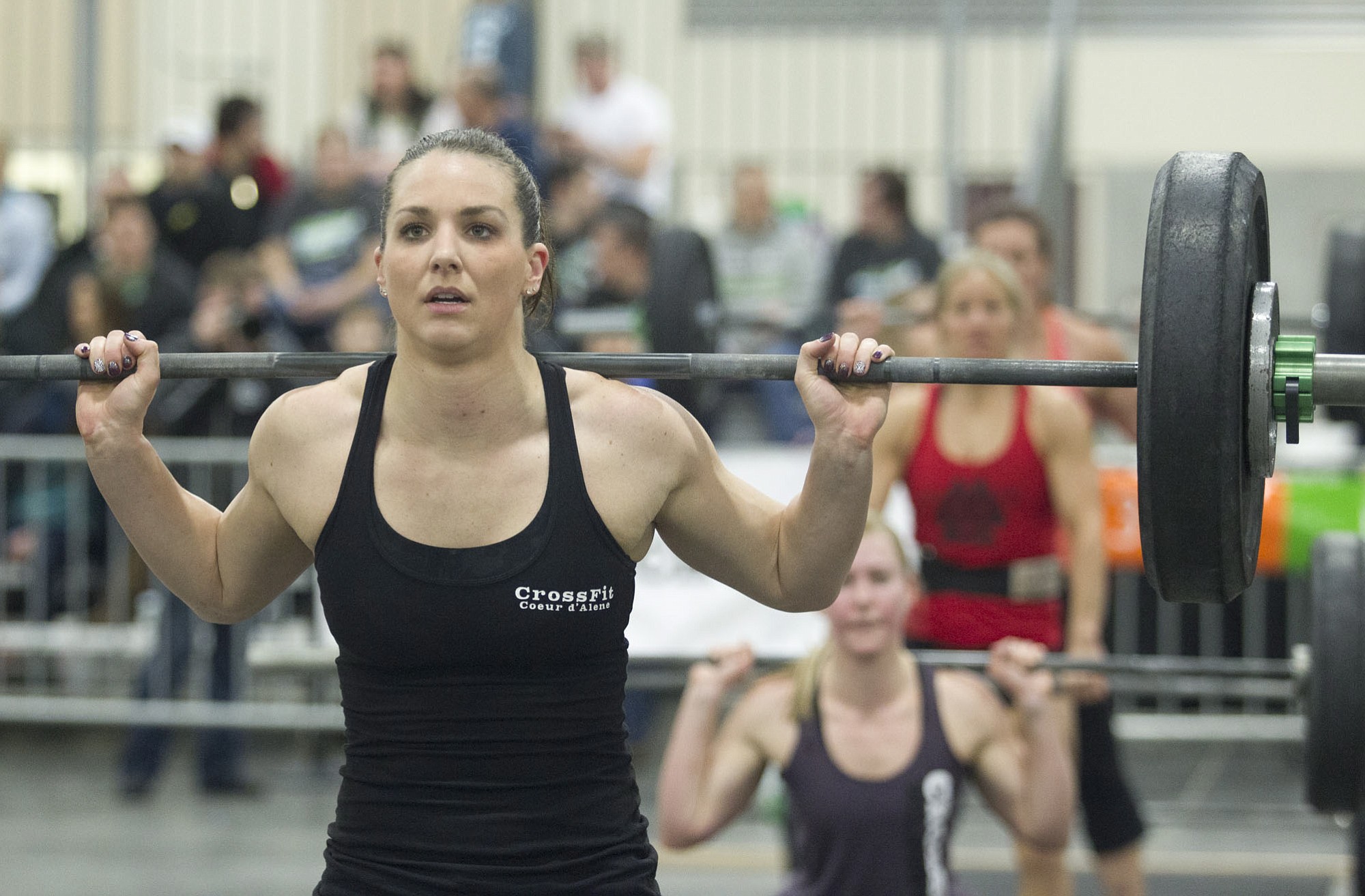 Katie Ziegler competes in the weight lifing event Saturday in the CrossFit Fort Vancouver Invitational at the Clark County Event Center at the Fairgrounds in Ridgefield.
