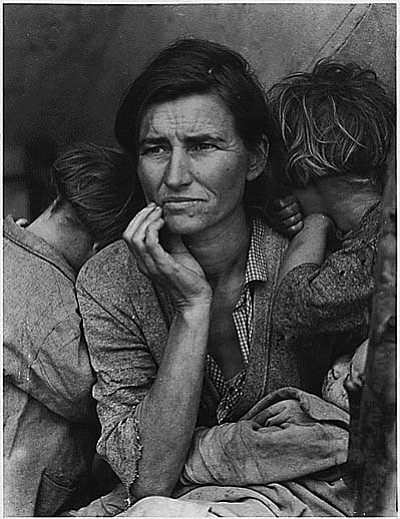 &quot;Migrant Mother,&quot; a classic image of the Great Depression, photographed by Dorothea Lange in 1936.