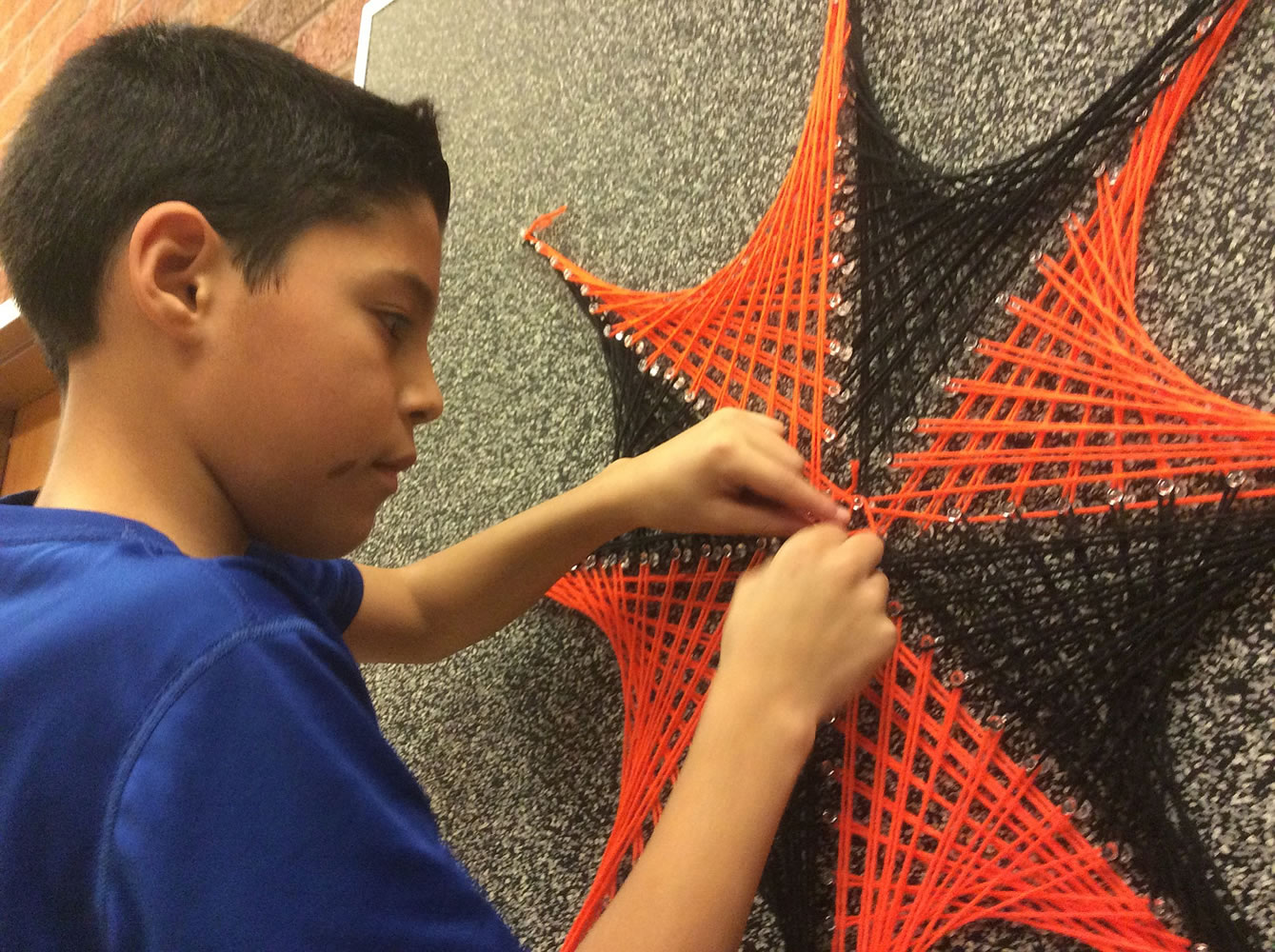 Battle Ground: Chief Umtuch Middle School seventh-graders learned about geometry by making string art.