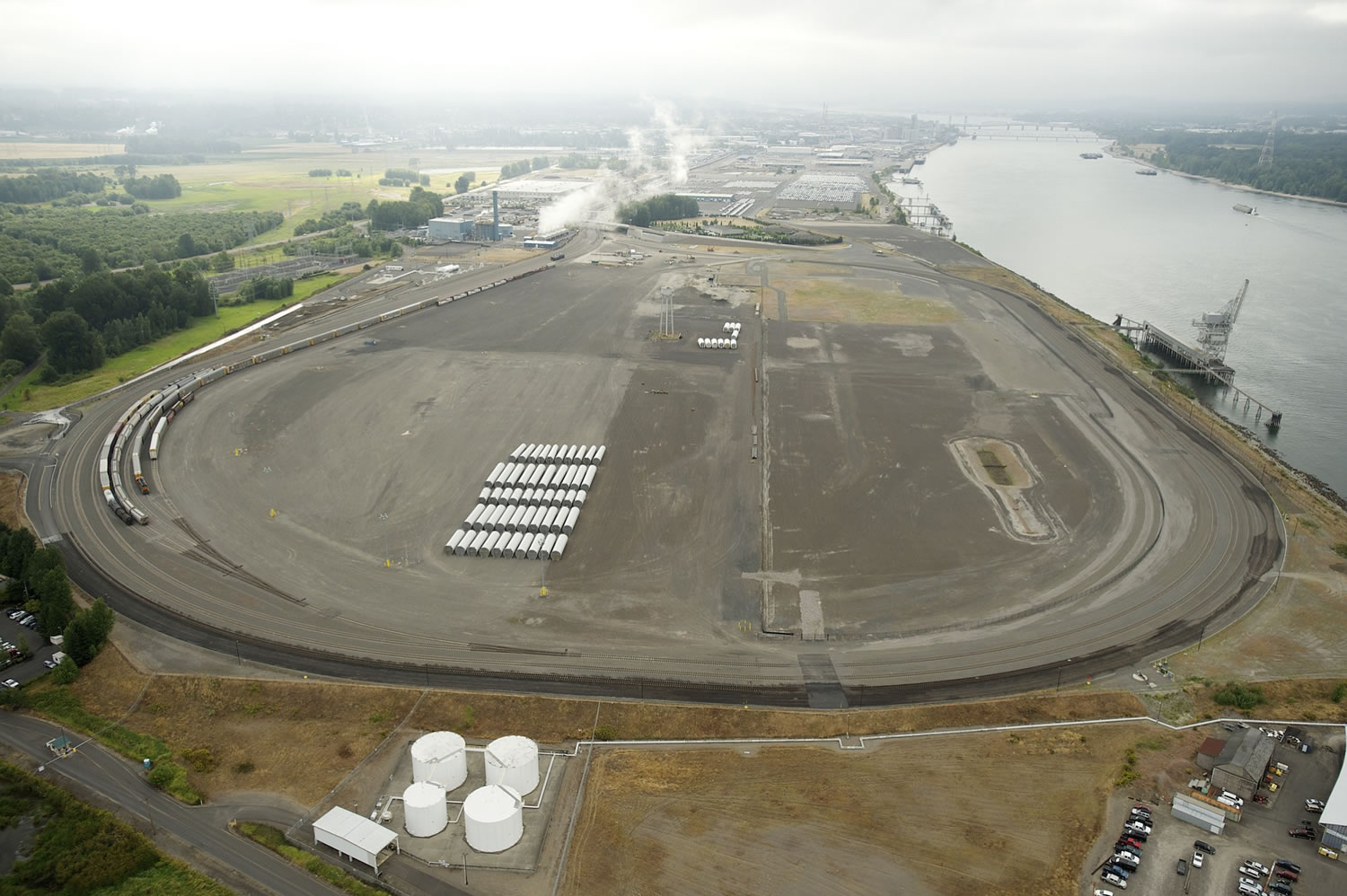 The proposed Tesoro-Savage oil transfer terminal at the Port of Vancouver would include operations at Terminal 5, west of Interstate 5.