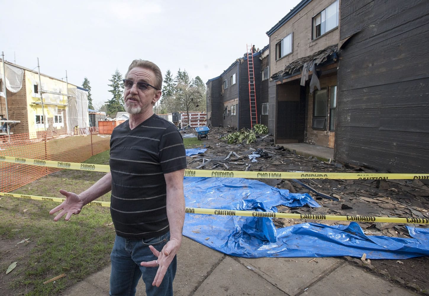 Kelly Britt, 56, is facing an end-of-February deadline to move himself, his wife and their two daughters out of the Courtyard Village Apartments, where renovations are now underway.