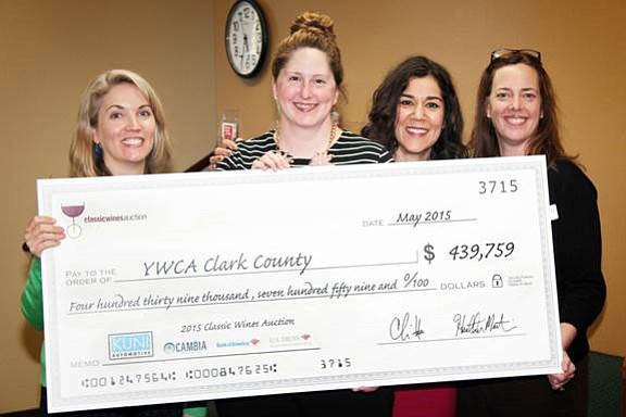 Shumway: The YWCA Clark County received a check from Classic Wine Auction on May 27.