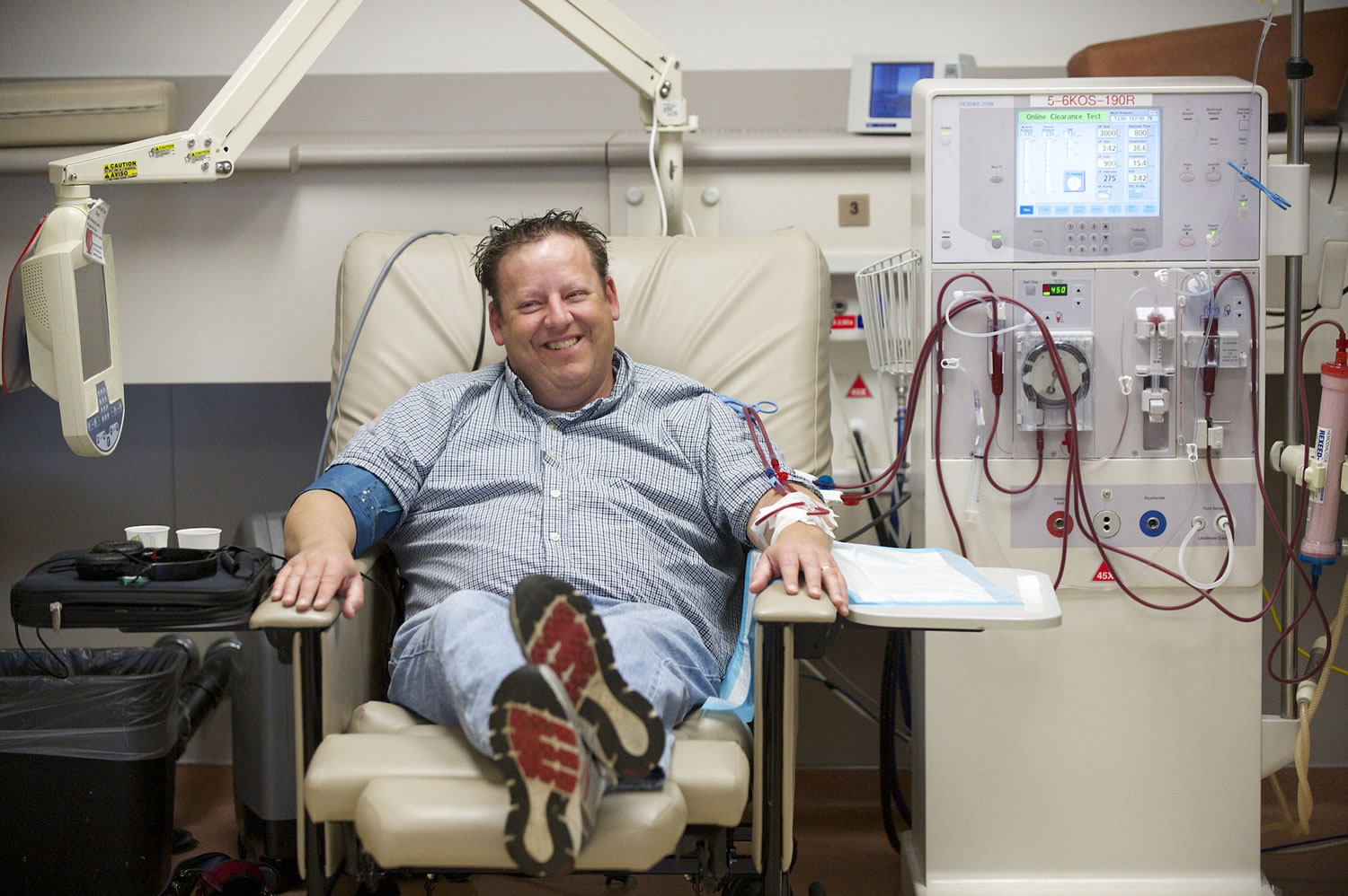 Scott Warren of Vancouver undergoes dialysis at DaVita Vancouver Dialysis Center three days per week for four hours each session.