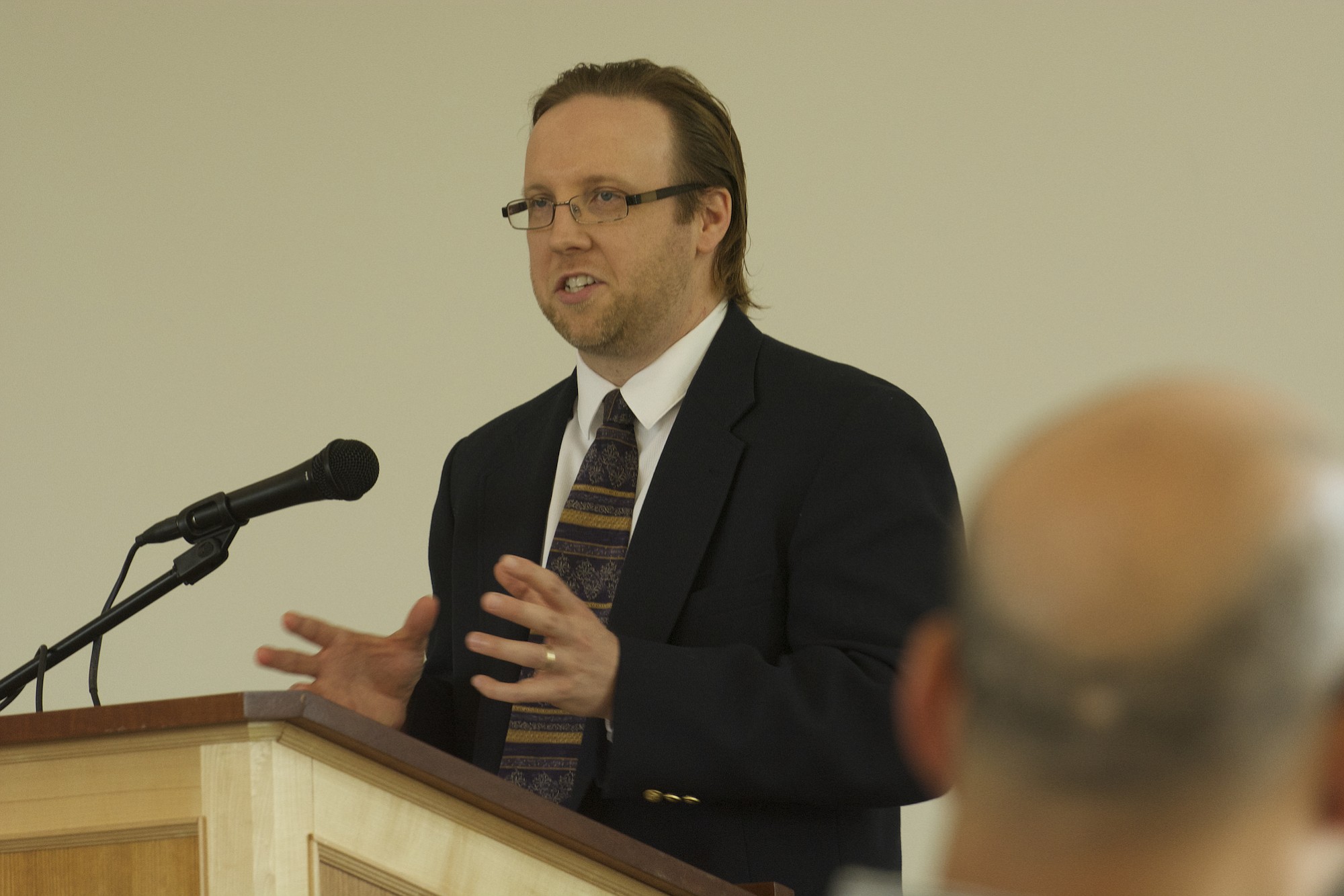 The Columbian files
The Rev. Brooks Berndt -- &quot;Pastor Brooks&quot; -- of First Congregational United Church of Christ gives the keynote speech at a progressive interfaith prayer breakfast in 2014.