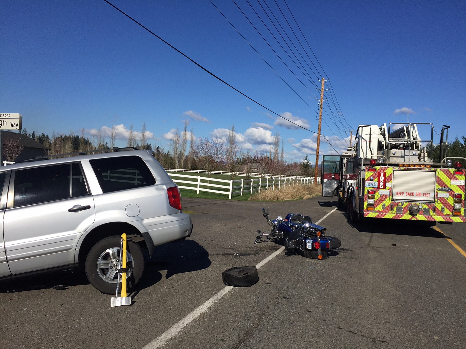 A motorcycle rider died Saturday morning in a traffic collision northwest of Battle Ground on Northeast 72nd Avenue.